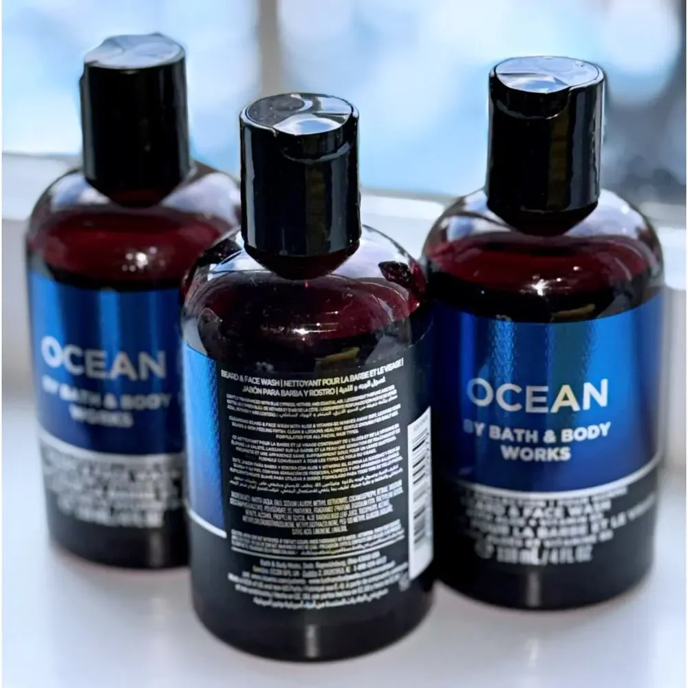 Bath & Body Works 4 oz Men’s Grooming Beard & Face Wash Ocean x3